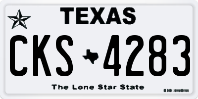TX license plate CKS4283