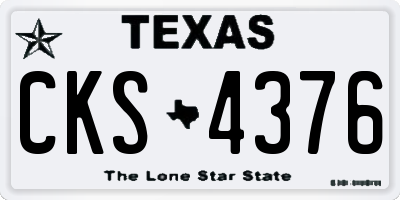 TX license plate CKS4376