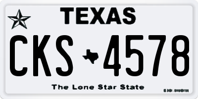 TX license plate CKS4578