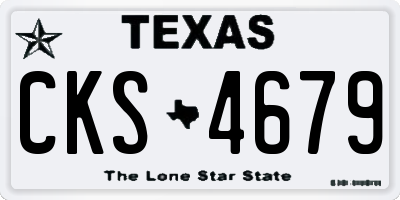 TX license plate CKS4679