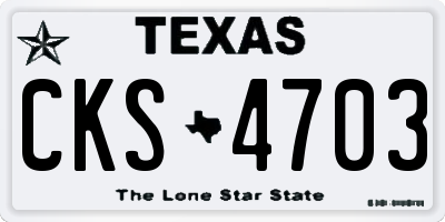 TX license plate CKS4703