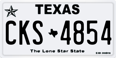 TX license plate CKS4854