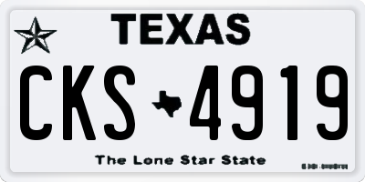 TX license plate CKS4919