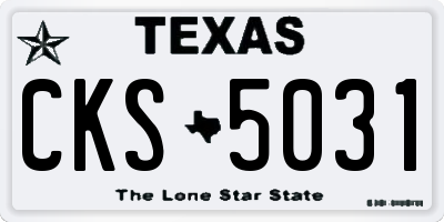 TX license plate CKS5031