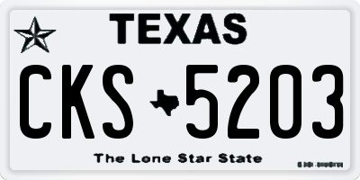 TX license plate CKS5203