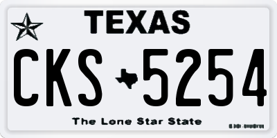 TX license plate CKS5254