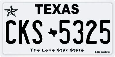 TX license plate CKS5325