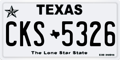 TX license plate CKS5326