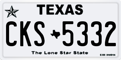 TX license plate CKS5332