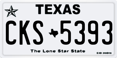 TX license plate CKS5393