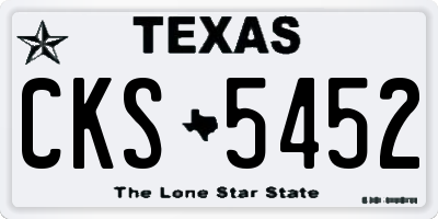TX license plate CKS5452