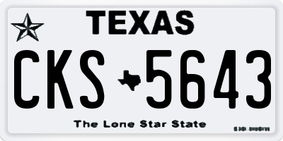TX license plate CKS5643