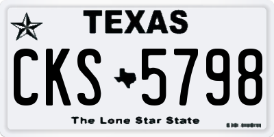 TX license plate CKS5798