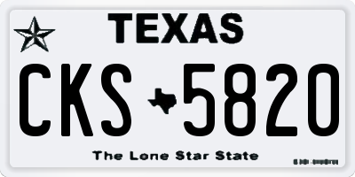 TX license plate CKS5820