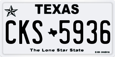 TX license plate CKS5936