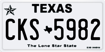 TX license plate CKS5982