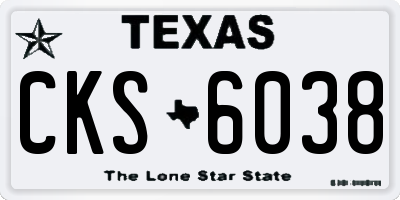 TX license plate CKS6038