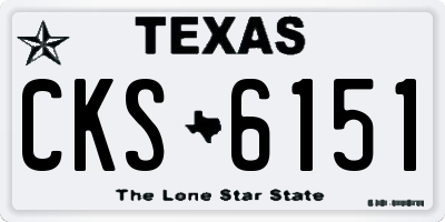 TX license plate CKS6151