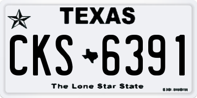 TX license plate CKS6391