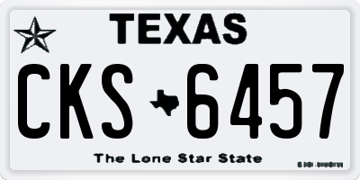 TX license plate CKS6457