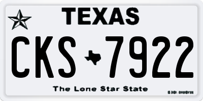 TX license plate CKS7922