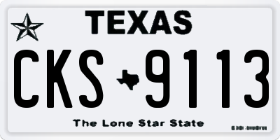 TX license plate CKS9113