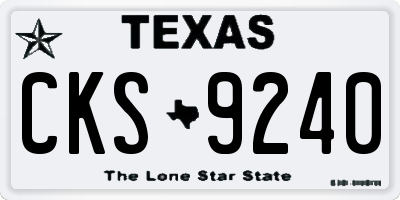 TX license plate CKS9240