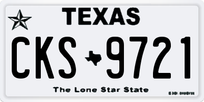 TX license plate CKS9721