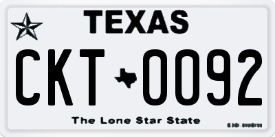 TX license plate CKT0092