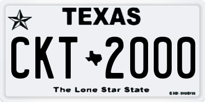 TX license plate CKT2000