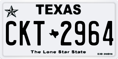TX license plate CKT2964