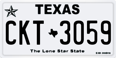 TX license plate CKT3059