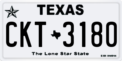 TX license plate CKT3180