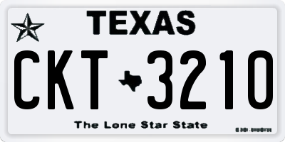 TX license plate CKT3210