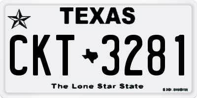 TX license plate CKT3281