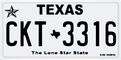 TX license plate CKT3316