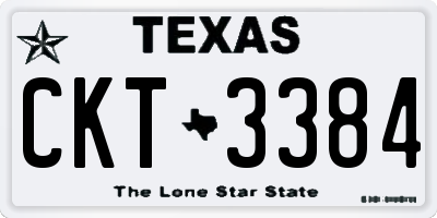 TX license plate CKT3384