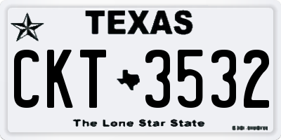 TX license plate CKT3532