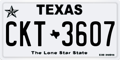 TX license plate CKT3607