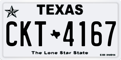 TX license plate CKT4167