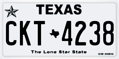 TX license plate CKT4238