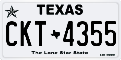 TX license plate CKT4355