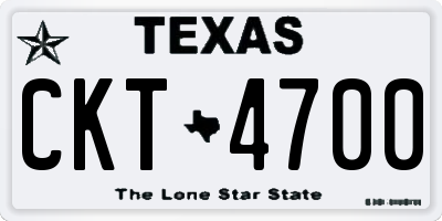 TX license plate CKT4700