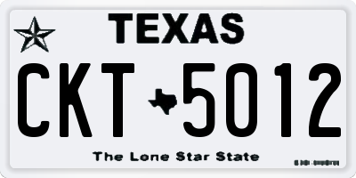 TX license plate CKT5012