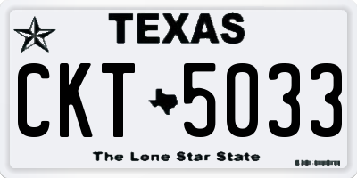 TX license plate CKT5033