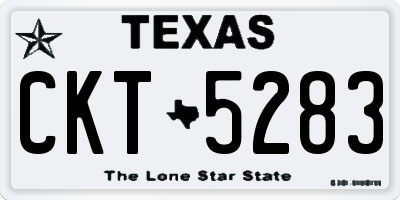 TX license plate CKT5283
