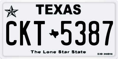 TX license plate CKT5387