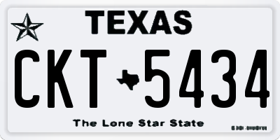 TX license plate CKT5434