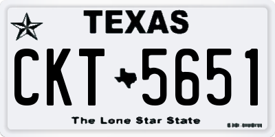 TX license plate CKT5651