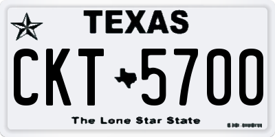 TX license plate CKT5700
